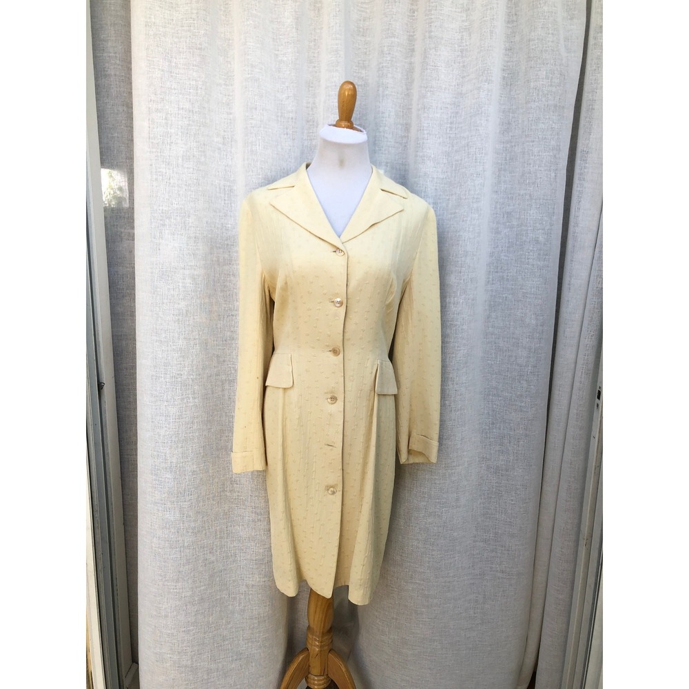 1990's Pellari Couture Italy Made Ivory Duster Coat
